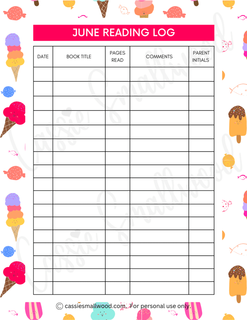 17 cute reading logs {free printable} - cassie smallwood